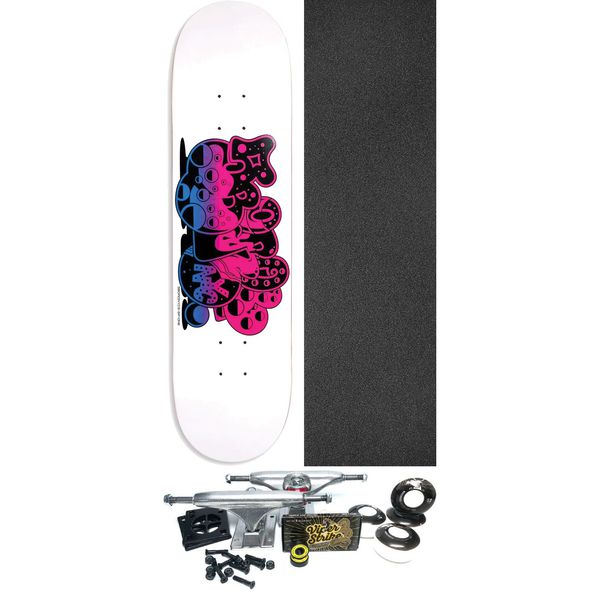 5Boro NYC Skateboards SP-One Bubble White / Pink / Orange Skateboard Deck - 8" x 31.75" - Complete Skateboard Bundle